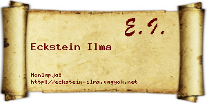 Eckstein Ilma névjegykártya
